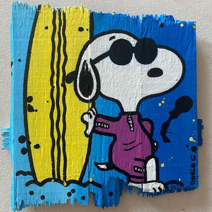 Painting Surfing by Marie G. | Painting Pop-art Acrylic, Wood Pop icons