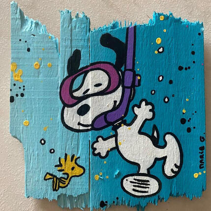 Painting Plongée en duo by Marie G. | Painting Pop-art Acrylic, Wood Pop icons