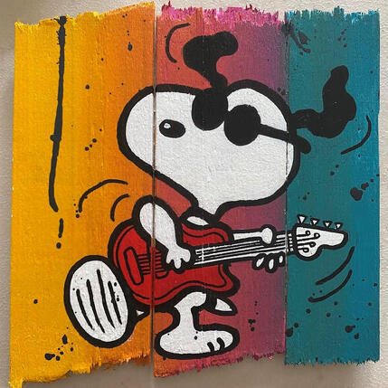 Painting ROCK by Marie G. | Painting Pop-art Acrylic, Wood Pop icons