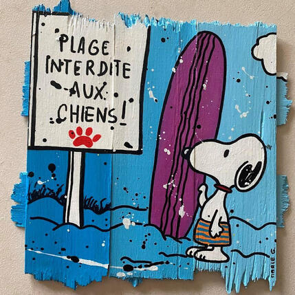 Painting Interdite aux chiens !! by Marie G.  | Painting Pop-art Acrylic, Wood Pop icons