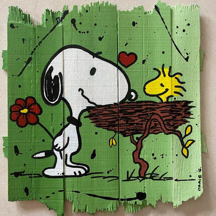 Painting Dans le nid by Marie G. | Painting Pop-art Acrylic, Wood Pop icons