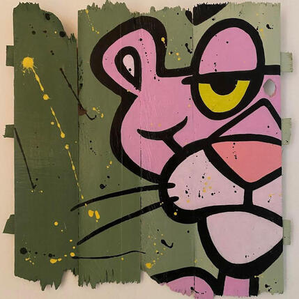 Pintura Panthère rose por Marie G.  | Pintura Pop art Acrílico, Madera Iconos pop