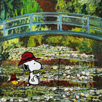 Painting Un dimanche chez Monet by Marie G. | Painting Pop-art Acrylic, Wood Pop icons