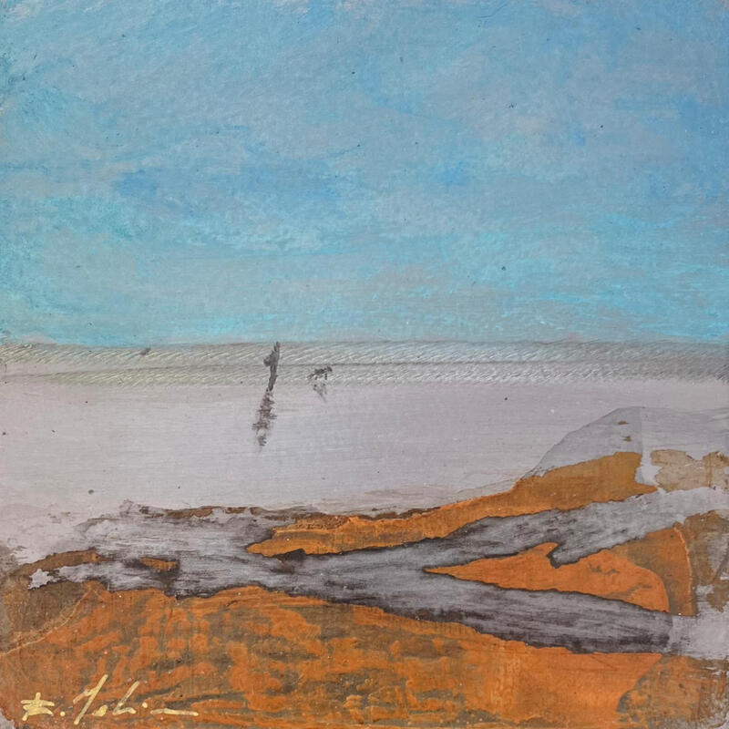 Peinture Balade à la mer par Mahieu Bertrand | Tableau Figuratif Paysages Métal