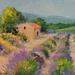 Painting Lavandes et cabanon by Sannier Daniel | Painting Impressionism Landscapes Oil