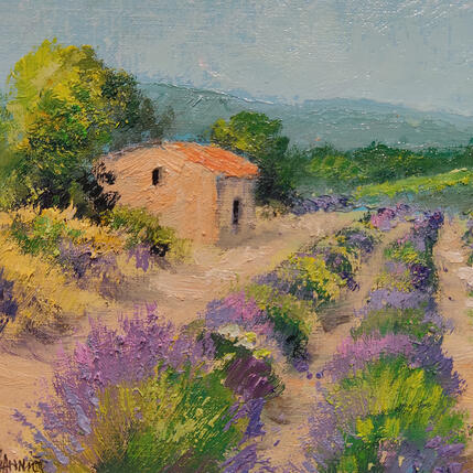 Painting Lavandes et cabanon by Sannier Daniel | Painting Impressionism Oil Landscapes, Pop icons