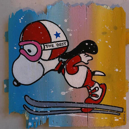 Painting F3  Tout schuss by Marie G.  | Painting Pop-art Acrylic, Wood Pop icons