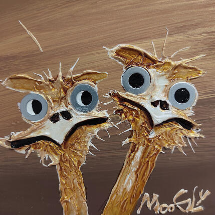 Gemälde Complicius von Moogly | Gemälde Art brut Acryl, Harz, Pigmente Tiere