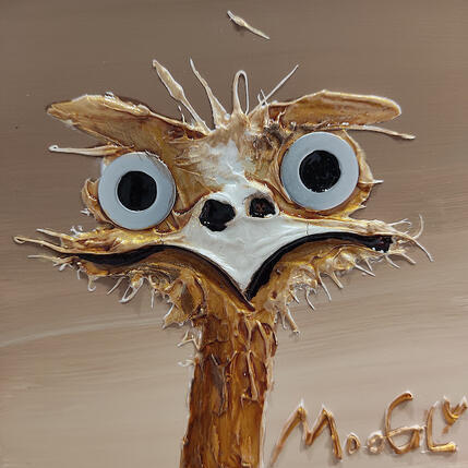 Gemälde Intrusifius von Moogly | Gemälde Art brut Acryl, Harz, Pigmente Tiere