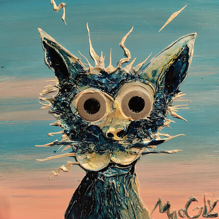 Painting Emerveillus by Moogly | Painting Raw art Acrylic, Pigments, Resin Animals, Pop icons