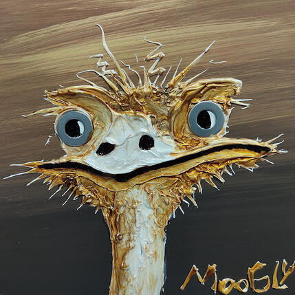 Gemälde Aérodynamius von Moogly | Gemälde Art brut Acryl, Harz, Pigmente Pop-Ikonen, Tiere