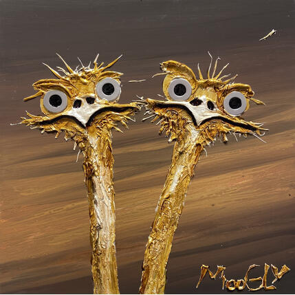 Painting Nocturnus by Moogly | Painting Raw art Acrylic, Pigments, Resin Animals