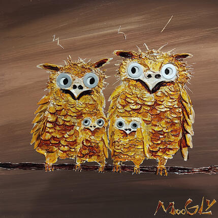 Painting Parentalus by Moogly | Painting Raw art Acrylic, Pigments, Resin Animals