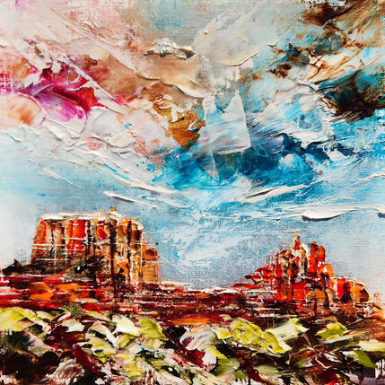 Painting Courthouse-Butte-and-Bell-Rock 1 by Reymond Pierre | Painting Figurative Oil Pop icons