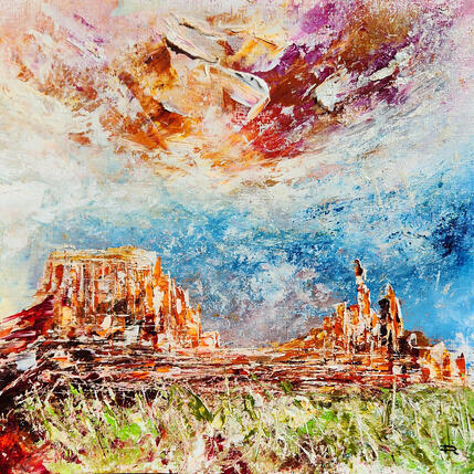 Painting Counterhouse Butte and Bell rock 2 by Reymond Pierre | Painting Figurative Oil