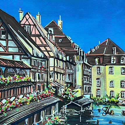Painting Depuis le pont à Strasbourg by Touras Sophie-Kim | Painting Realism Oil Architecture, Landscapes, Urban