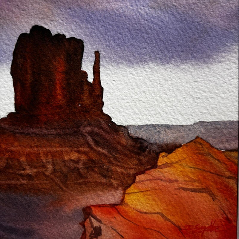 Painting Sedona 351 by Seruch Capouillez Isabelle | Painting Figurative Urban Watercolor