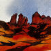 Painting Sedona 353 by Seruch Capouillez Isabelle | Painting Figurative Urban Watercolor