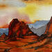 Painting Sedona 352 by Seruch Capouillez Isabelle | Painting Figurative Urban Watercolor