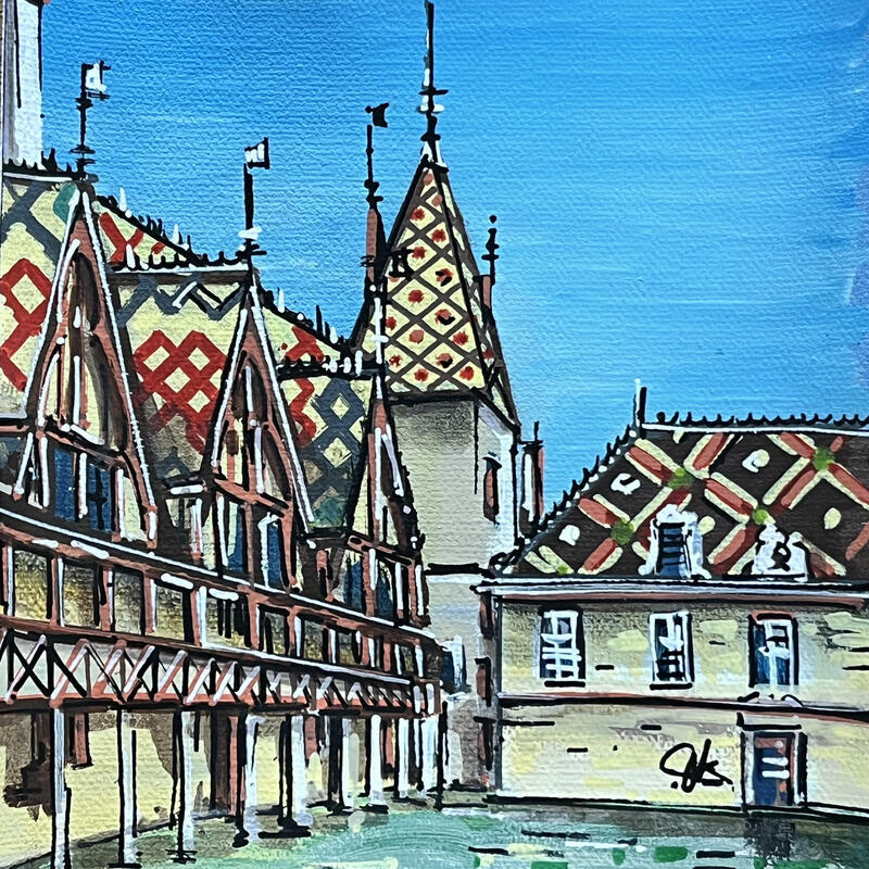 Gemälde Les Hospices de Beaune von Touras Sophie-Kim | Gemälde Realismus Stillleben Öl