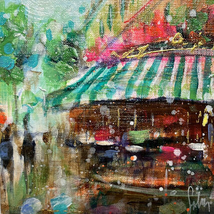 Painting Café de Flore by Solveiga | Painting Acrylic