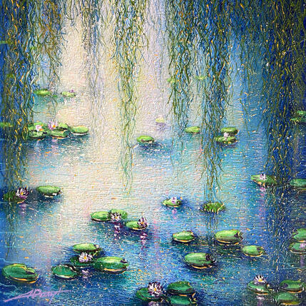 Peinture Lumière sur l'étang par Dessapt Alan | Tableau Figuratif Acrylique, Huile Urbain