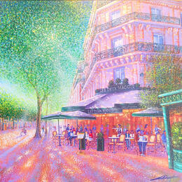 Painting Les deux magots by Dessapt Alan | Painting Figurative Acrylic, Oil Urban