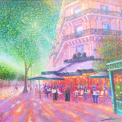 Gemälde Les deux magots von Dessapt Alan | Gemälde Figurativ Acryl, Öl Urban