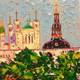 Painting Les clochers de Fourvière by Sheremet Ion | Painting