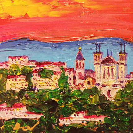 Gemälde Coucher de soleil à Fourvière von Sheremet Ion | Gemälde