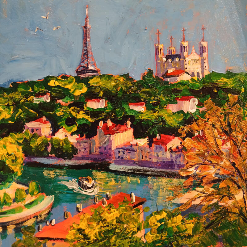 Painting Au fil de la Saône by Sheremet Ion | Painting