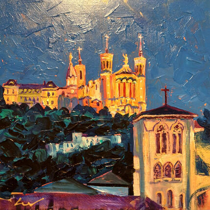 Peinture Nuit de St Jean à Fourvière par Sheremet Ion | Tableau