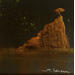 Painting Lueur nocturne by Langeron Stéphane | Painting Figurative Landscapes Watercolor