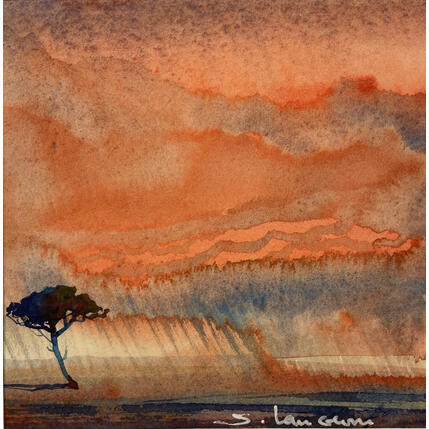Peinture Les deux frères, Luc par Langeron Stéphane | Tableau Figuratif Aquarelle Paysages