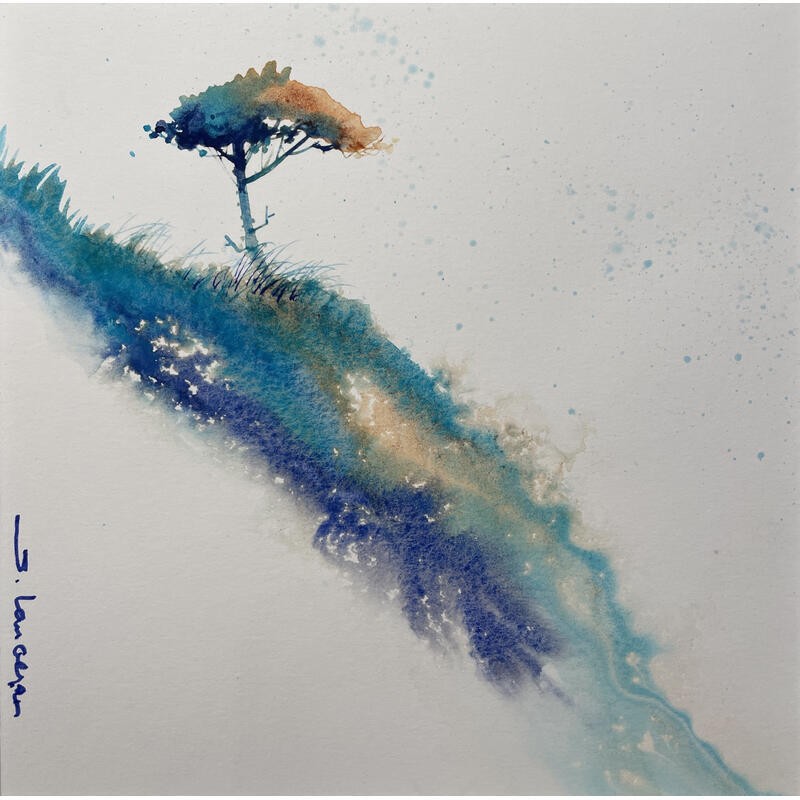 Peinture La rosée matinale par Langeron Stéphane | Tableau Figuratif Paysages Aquarelle