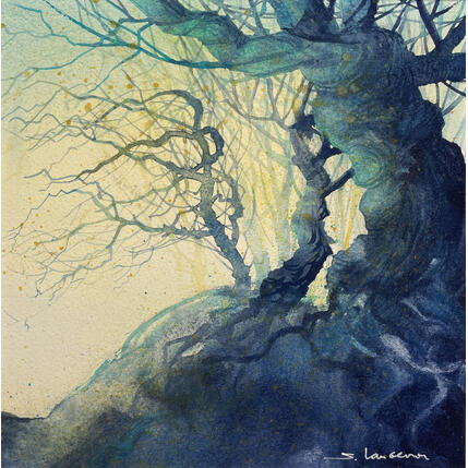 Peinture La forêt extraordinaire par Langeron Stéphane | Tableau Figuratif Aquarelle Paysages