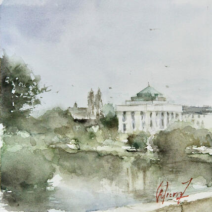 Peinture La Loire à Tours par Gutierrez | Tableau