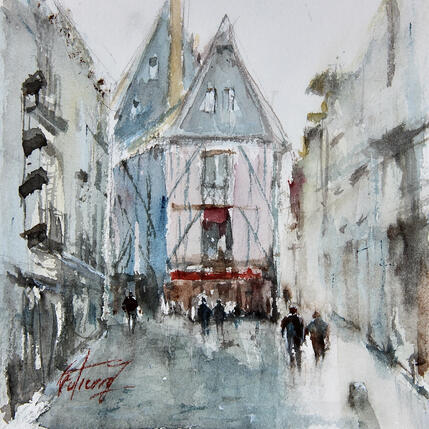 Peinture La rue de la monnaie par Gutierrez | Tableau