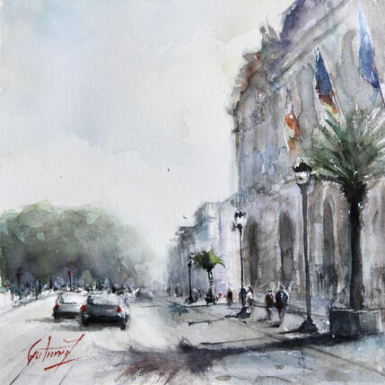 Peinture L'Hôtel de ville à Tours par Gutierrez | Tableau