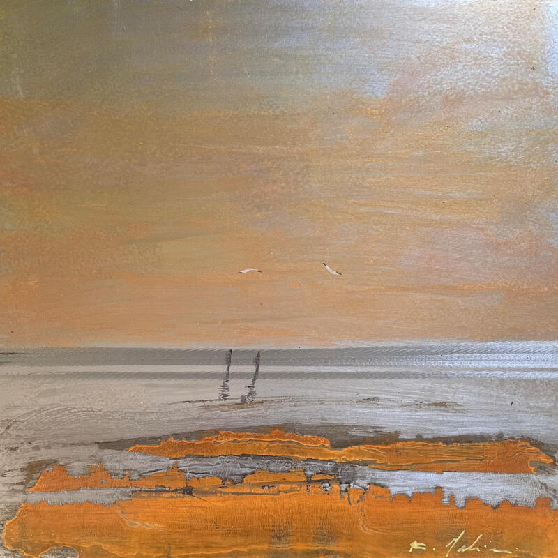 Peinture Nocturne 1 par Mahieu Bertrand | Tableau Figuratif Paysages Métal