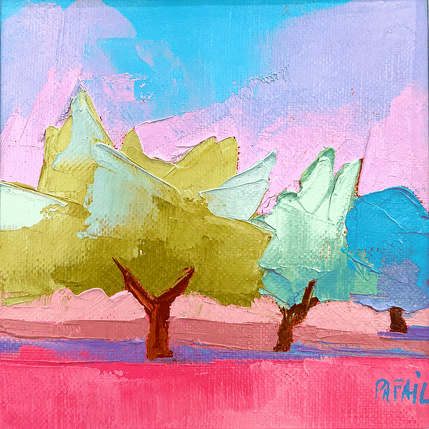 Painting La vie en rose by PAPAIL | Painting Abstract Oil Landscapes