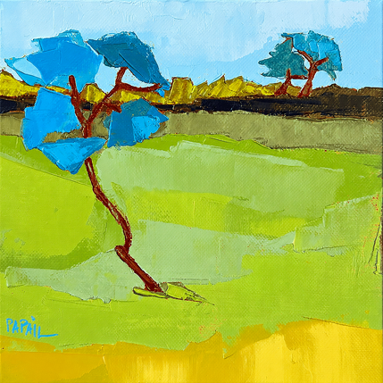 Painting Le petit arbre penché by PAPAIL | Painting Abstract Oil Landscapes, Pop icons