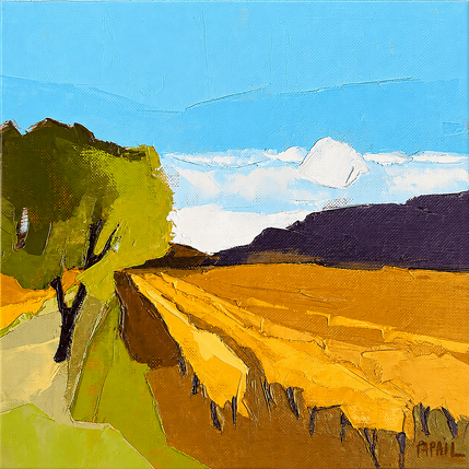 Painting Les vignes avant l'hiver by PAPAIL | Painting Abstract Oil Landscapes