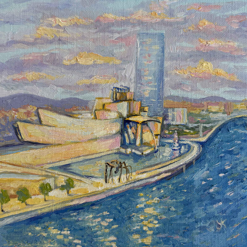 Peinture Musée d'art contemporain par Kochevykh Yulia | Tableau Figuratif Paysages Urbain Architecture Huile