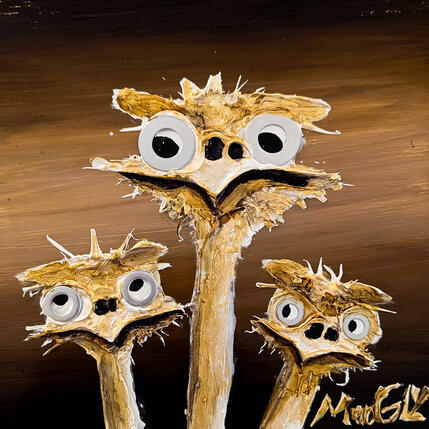 Peinture CHAMAILLUS par Moogly | Tableau Art Singulier Acrylique, Pigments, Résine Animaux