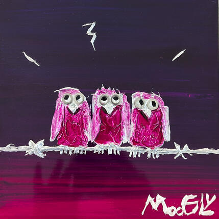 Painting SILENCIUS by Moogly | Painting Raw art Acrylic, Pigments, Resin Animals, Pop icons