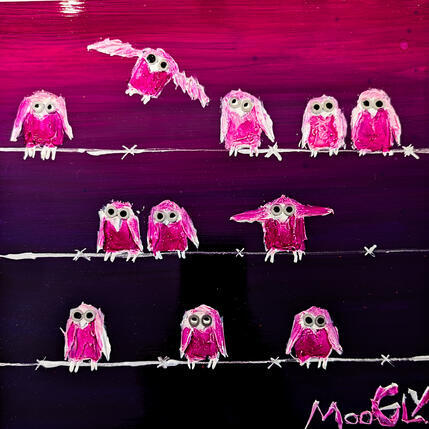 Painting FITNUSS by Moogly | Painting Raw art Acrylic, Pigments, Resin Animals