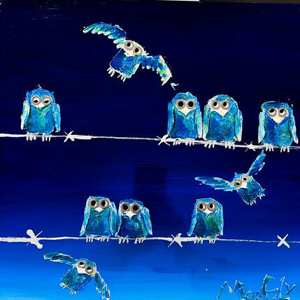 Painting ETOILE-FILUS by Moogly | Painting Raw art Acrylic, Pigments, Resin Animals