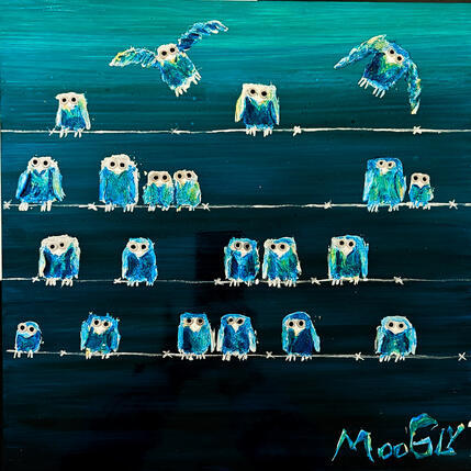 Painting CINEMATOGRAPHIUS by Moogly | Painting Raw art Acrylic, Pigments, Resin Animals