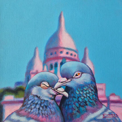 Pintura Sous le ciel de Paris lez oiseaux eu bon Dieu Hmm-Hmm por Emma Fischer | Pintura